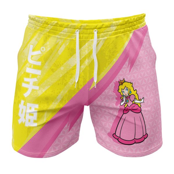 Hooktab Princess Peach Mario Bros Anime Mens Shorts Running Shorts Workout Gym Shorts