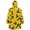 Hooktab 3D Printed Umbreon Pattern Pokemon Unisex Snug Oversized Blanket Hoodie