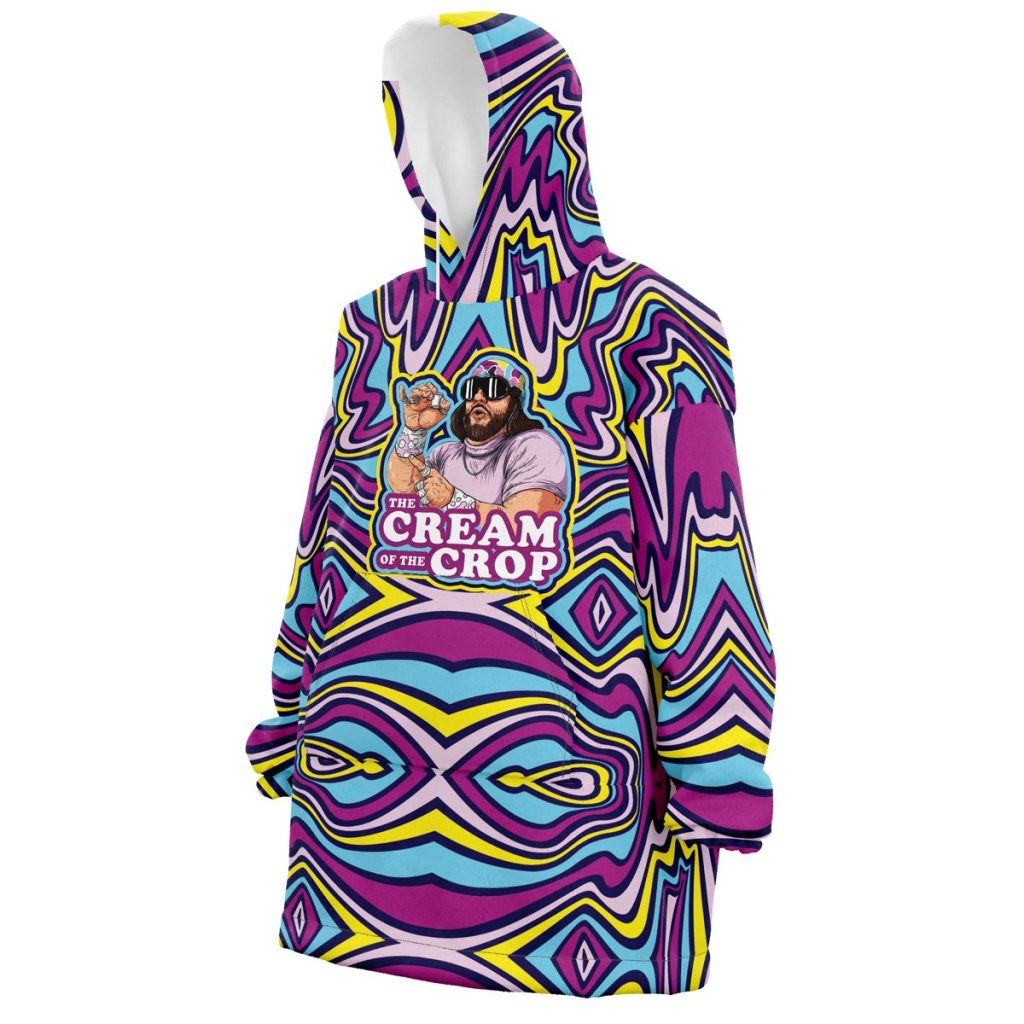 Hooktab 3D Printed The Cream of the Crop Trippy Randy Savage Pop Culture Unisex Snug Oversized Blanket Hoodie