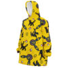 Hooktab 3D Printed Umbreon Pattern Pokemon Unisex Snug Oversized Blanket Hoodie