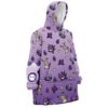 Hooktab 3D Printed Ghost Type Pattern Pokemon Unisex Snug Oversized Blanket Hoodie