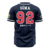 Hooktab 3D Printed Sōma Yukihira Food Wars Men's Short Sleeve Anime Baseball Jersey