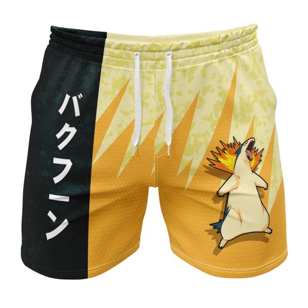 Hooktab Typhlosion Classic Pokemon Anime Mens Shorts Running Shorts Workout Gym Shorts