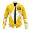 Hooktab 3D Printed Yellow Ranger Mighty Morphin Power Rangers Unisex Varsity Jacket