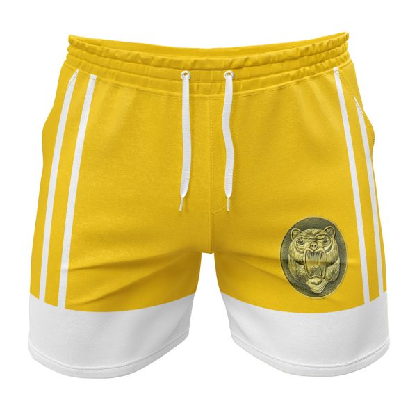 Hooktab Yellow Ranger Ninjetti Power Rangers Anime Mens Shorts Running Shorts Workout Gym Shorts
