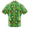 Yoshi Super Mario Bros Men's Short Sleeve Button Up Hawaiian Shirt