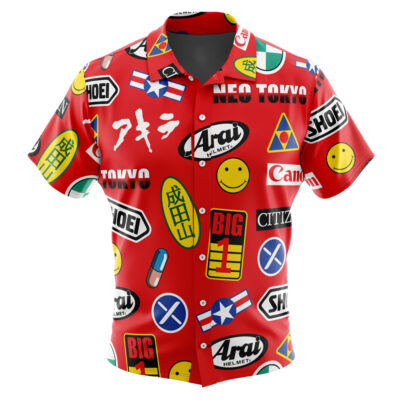 Akira Full Decals Men's Short Sleeve Button Up Hawaiian Shirt