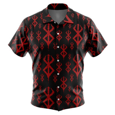 Brand of Sacrifice Berserk Men's Short Sleeve Button Up Hawaiian Shirt