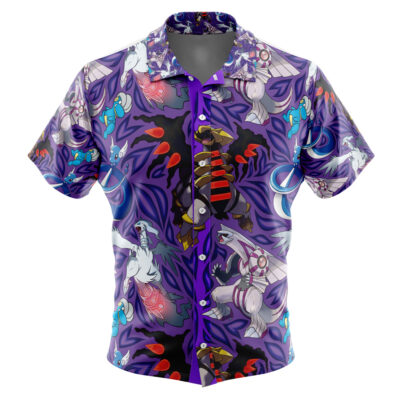 Dragon Type Pokemon Pokemon Men's Short Sleeve Button Up Hawaiian Shirt