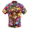 Eevee Evolutions Pokemon Men's Short Sleeve Button Up Hawaiian Shirt