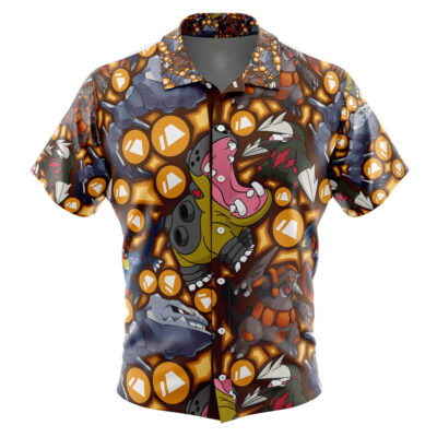 Ground Type Pokemon Pokemon Men's Short Sleeve Button Up Hawaiian Shirt