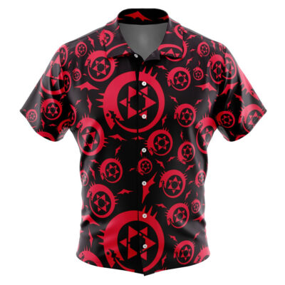 Homonculus Ouroboros Fullmetal Alchemist Men's Short Sleeve Button Up Hawaiian Shirt