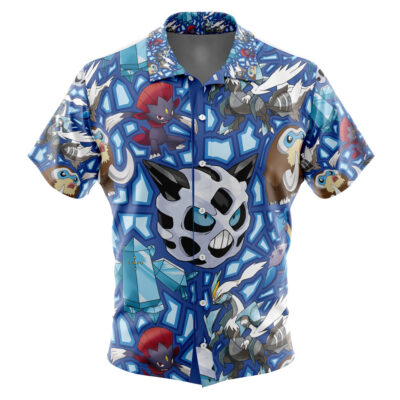 Ice Type Pokemon Pokemon Men's Short Sleeve Button Up Hawaiian Shirt