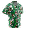 Luigi Super Mario Men's Short Sleeve Button Up Hawaiian Shirt