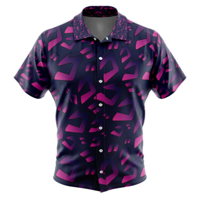 Menacing Aura JoJo's Bizarre Adventure Men's Short Sleeve Button Up Hawaiian Shirt