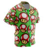 Super Mushroom Super Mario Men's Short Sleeve Button Up Hawaiian Shirt