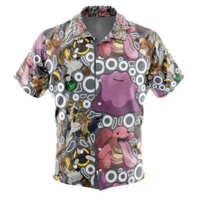 Normal Type Pokemon Pokemon Men's Short Sleeve Button Up Hawaiian Shirt