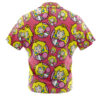 Princess Peach Super Mario Men's Short Sleeve Button Up Hawaiian Shirt