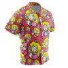 Princess Peach Super Mario Men's Short Sleeve Button Up Hawaiian Shirt