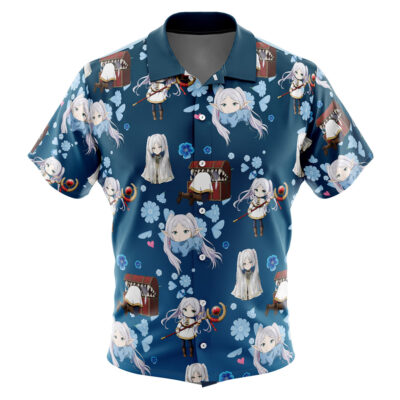 Frieren: Beyond Journey's End Pattern Men's Short Sleeve Button Up Hawaiian Shirt