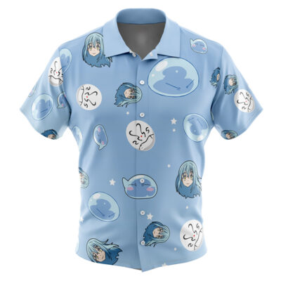 Rimuru Tempest Pattern That Time I Got Reincarnated as a Slime Men's Short Sleeve Button Up Hawaiian Shirt