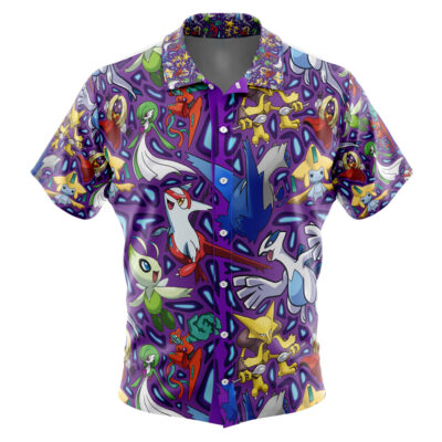 Psychic Type Pokemon Pokemon Men's Short Sleeve Button Up Hawaiian Shirt
