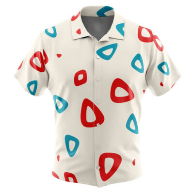 Togepi Pattern Pokemon Men's Short Sleeve Button Up Hawaiian Shirt