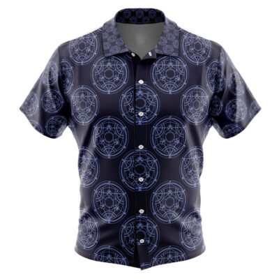 Transmutation Circle Fullmetal Alchemist Men's Short Sleeve Button Up Hawaiian Shirt