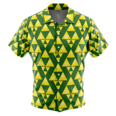 Tri Force The Legend of Zelda Men's Short Sleeve Button Up Hawaiian Shirt