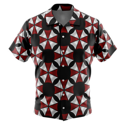 Umbrella Corporation Resident Evil Men's Short Sleeve Button Up Hawaiian Shirt