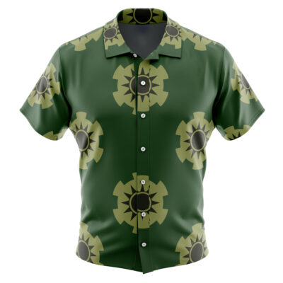 Zoro's Wano Pattern One Piece Men's Short Sleeve Button Up Hawaiian Shirt
