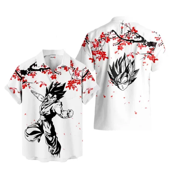 Vegito Japan Cherry Blossom Style Dragon Ball Z Hawaiian Shirt