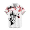 Hooktab Goku Black Rose Japan Cherry Blossom Style Dragon Ball Z Hawaiian Shirt