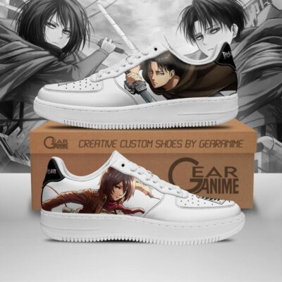 Levi and Mikasa Ackerman Attack on Titan Air Anime Sneakers Anime PT12AF