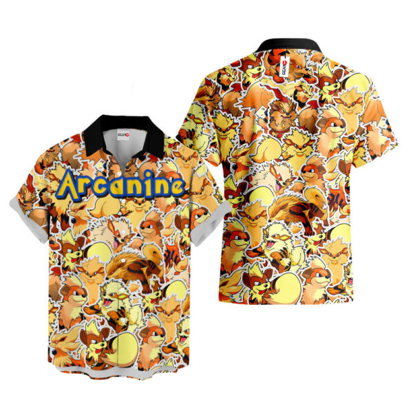 Arcanine Hawaiian Shirt Pokemon Hawaiian Shirt Anime Hawaiian Shirt