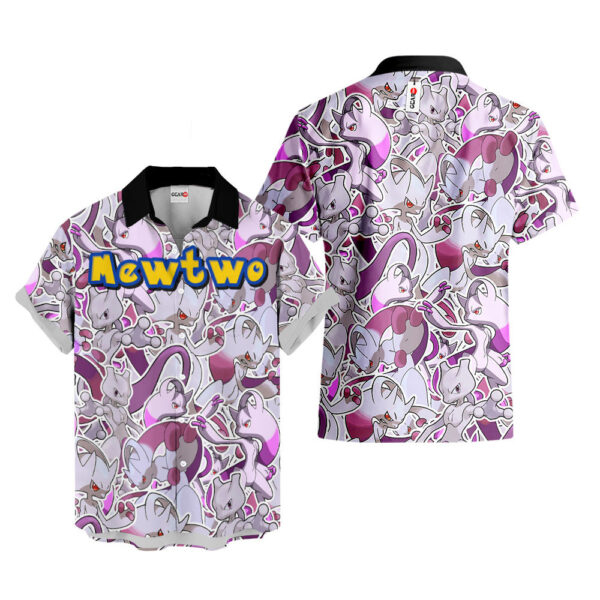Mewtwo Hawaiian Shirt Pokemon Hawaiian Shirt Anime Hawaiian Shirt
