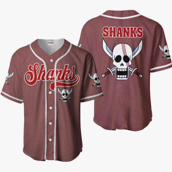 Shanks Symbol Anime One Piece Otaku Cosplay Shirt Anime Baseball Jersey
