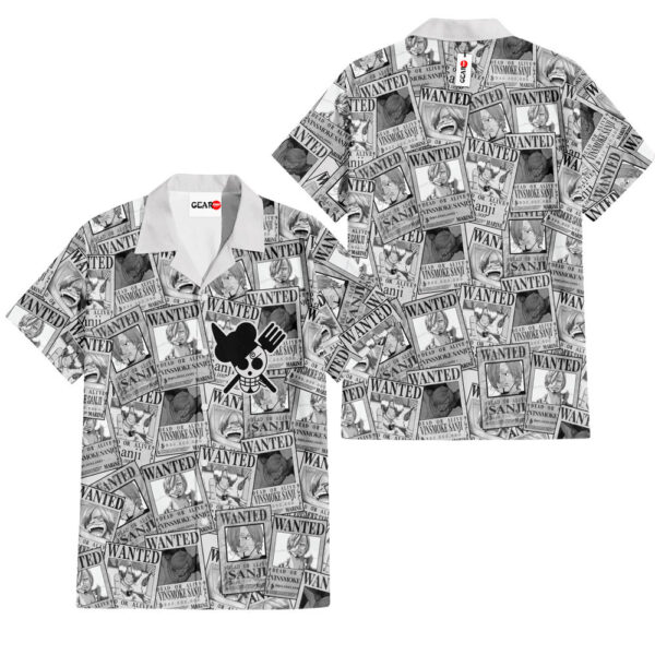Manga Vinsmoke Sanji Wanted Hawaiian Shirt One Piece Hawaiian Shirt Anime Hawaiian Shirt