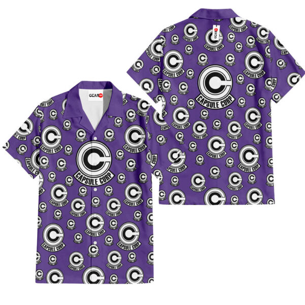 Capsule Corp Symbols Hawaiian Shirt Dragon Ball Z Hawaiian Shirt Anime Hawaiian Shirt