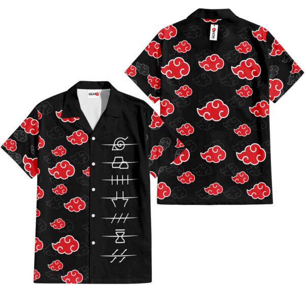 Akatsuki Hidden Village Symbols Hawaiian Shirt Naruto Hawaiian Shirt Anime Hawaiian Shirt