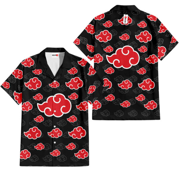 Akatsuki Black Hawaiian Shirt Naruto Hawaiian Shirt Anime Hawaiian Shirt