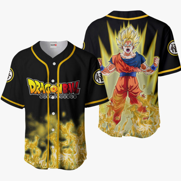 Goku Super Saiyan Anime Dragon Ball Z Otaku Cosplay Shirt Anime Baseball Jersey