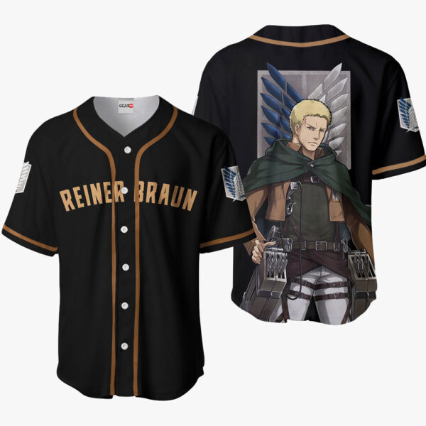 Reiner Braun Anime Attack on Titan Otaku Cosplay Shirt Anime Baseball Jersey