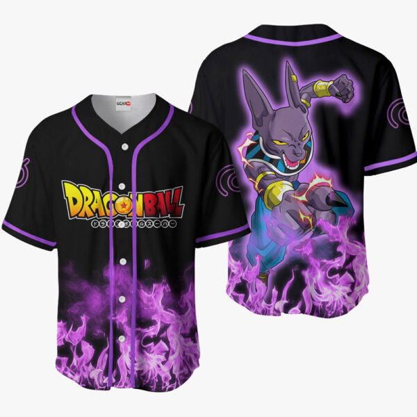 Beerus Anime Dragon Ball Z Otaku Cosplay Shirt Anime Baseball Jersey