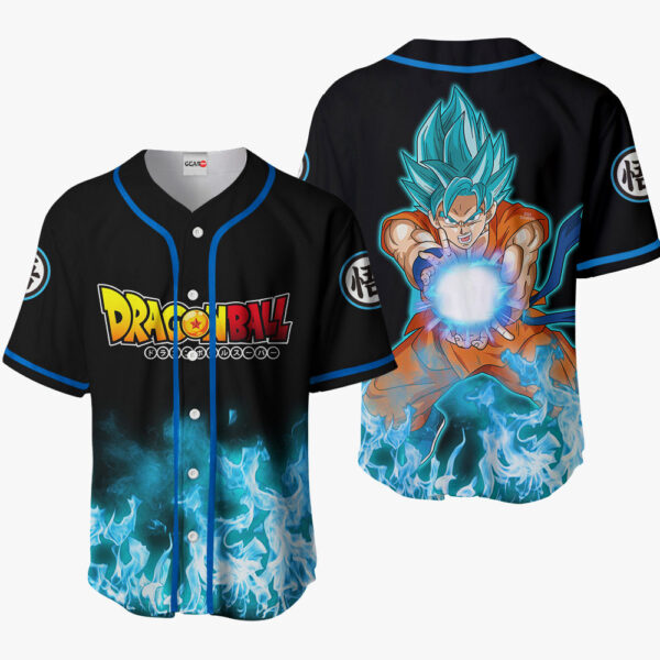 Goku Super Saiyan Blue Anime Dragon Ball Z Otaku Cosplay Shirt Anime Baseball Jersey