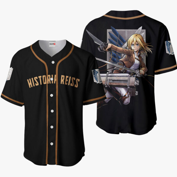 Historia Reiss Anime Attack on Titan Otaku Cosplay Shirt Anime Baseball Jersey