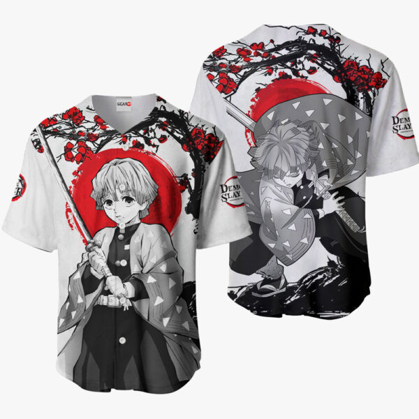 Zenitsu Anime Demon Slayer Otaku Cosplay Shirt Anime Baseball Jersey Japan Style