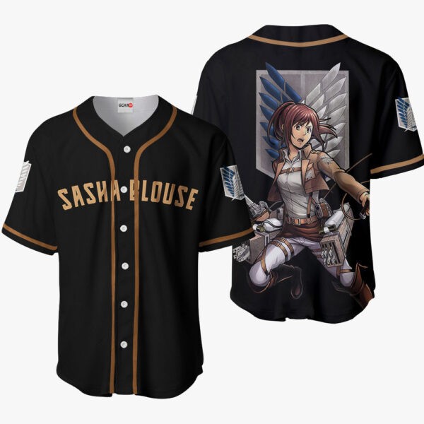 Sasha Blouse Anime Attack on Titan Otaku Cosplay Shirt Anime Baseball Jersey