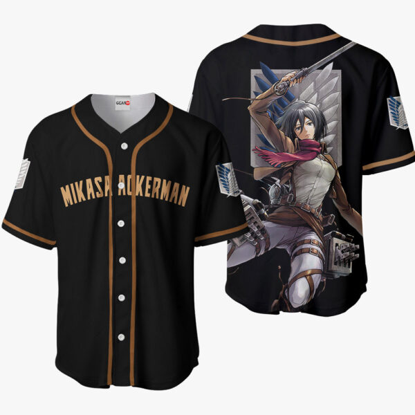 Mikasa Ackerman Anime Attack on Titan Otaku Cosplay Shirt Anime Baseball Jersey
