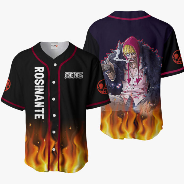 Donquixote Rosinante Anime One Piece Otaku Cosplay Shirt Anime Baseball Jersey